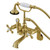 Kingston Brass AE57T7 Aqua Vintage Wall Mount Tub Faucet with Hand Shower, Brushed Brass