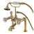 Kingston Brass Aqua Vintage AE103T2WCL Celebrity Deck Mount Clawfoot Tub Faucet with Hand Shower, Polished Brass