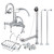 Kingston Brass CCK10T1SS-SB Vintage Wall Mount Clawfoot Tub Faucet Package with Supply Line, Polished Chrome