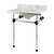 Kingston Brass KVPB30MA5 Templeton 30" x 22" Carrara Marble Vanity Top with Clear Acrylic Console Legs, Carrara Marble/Oil Rubbed Bronze
