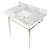 Kingston Brass KVPB3622M8SQ6 Edwardian 36" Console Sink with Brass Legs (8-Inch, 3 Hole), Marble White/Polished Nickel