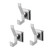 Kingston Brass BAHK6127C Monarch 3-Piece Bathroom Robe Hook/Towel Hook, Polished Chrome