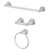 Kingston Brass BAK175248C Heritage 3-Piece Bathroom Accessory Set, Polished Chrome - Towel bar, Towel Ring, Toilet Paper Holder