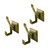 Kingston Brass BAHK6127AB Monarch 3-Piece Bathroom Robe Hook/Towel Hook, Antique Brass