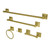 Kingston Brass BAHK3212478BB Serano 5-Piece Bathroom Accessory Set, Brushed Brass - 18" Towel Bar, 24" Towel Bar, Towel Ring, Toilet Paper Holder, Robe Hook