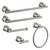 Kingston Brass BAHK9112478SN Mathsson 5-Piece Bathroom Accessory Set, Brushed Nickel - 18" Towel Bar, 24" Towel Bar, Towel Ring, Toilet Paper Holder, Robe Hook