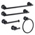 Kingston Brass BAHK9112478MB Mathsson 5-Piece Bathroom Accessory Set, Matte Black  - 18" Towel Bar, 24" Towel Bar, Towel Ring, Toilet Paper Holder, Robe Hook