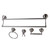 Kingston Brass BAK3963478SN Restoration 4-Piece Bathroom Hardware, Brushed Nickel - 24" Double Towel Bar, Towel Ring, Robe Hook, Toilet Paper Holder