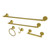 Kingston Brass BAHK1612478BB Naples 5-Piece Bathroom Accessory Set, Brushed Brass  - 18" Towel Bar, 24" Towel Bar, Towel Ring, Toilet Paper Holder, Robe Hook