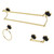 Kingston Brass BAK911348PB Water Onyx 3-Piece Bathroom Accessory Set, Polished Brass - Towel bar, Towel Ring, Toilet Paper Holder