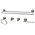 Kingston Brass BAH821330478SN Concord 5-Piece Bathroom Accessory Set, Brushed Nickel - 30" Towel Bar, Towel Ring, Toilet Paper Holder, Two Robe Hooks