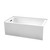 Wyndham WCBTW16032LMBTRIM Grayley 60 x 32 Inch Alcove Bathtub in White with Left-Hand Drain and Overflow Trim in Matte Black