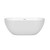 Wyndham WCOBT200060SWTRIM Brooklyn 60 Inch Freestanding Bathtub in White with Shiny White Drain and Overflow Trim