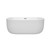 Wyndham WCOBT101360BNTRIM Juliette 60 Inch Freestanding Bathtub in White with Brushed Nickel Drain and Overflow Trim