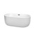 Wyndham WCOBT101360MBTRIM Juliette 60 Inch Freestanding Bathtub in White with Matte Black Drain and Overflow Trim