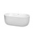 Wyndham WCOBT101360SWTRIM Juliette 60 Inch Freestanding Bathtub in White with Shiny White Drain and Overflow Trim
