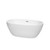Wyndham WCBTK156159BNTRIM Juno 59 Inch Freestanding Bathtub in White with Brushed Nickel Drain and Overflow Trim