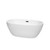Wyndham WCBTK156159MBTRIM Juno 59 Inch Freestanding Bathtub in White with Matte Black Drain and Overflow Trim