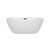 Wyndham WCBTK156159MBTRIM Juno 59 Inch Freestanding Bathtub in White with Matte Black Drain and Overflow Trim