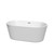 Wyndham WCOBT101260BNTRIM Carissa 60 Inch Freestanding Bathtub in White with Brushed Nickel Drain and Overflow Trim