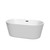 Wyndham WCOBT101260MBTRIM Carissa 60 Inch Freestanding Bathtub in White with Matte Black Drain and Overflow Trim