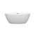 Wyndham WCBTE306159MWBNTRIM Juno 59 Inch Freestanding Bathtub in Matte White with Brushed Nickel Drain and Overflow Trim