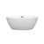 Wyndham WCBTE306159MWMBTRIM Juno 59 Inch Freestanding Bathtub in Matte White with Matte Black Drain and Overflow Trim