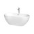 Wyndham WCOBT200060ATP11PC Brooklyn 60 Inch Freestanding Bathtub in White with Floor Mounted Faucet, Drain and Overflow Trim in Polished Chrome