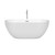 Wyndham WCOBT200060ATP11PC Brooklyn 60 Inch Freestanding Bathtub in White with Floor Mounted Faucet, Drain and Overflow Trim in Polished Chrome