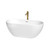Wyndham WCOBT200060PCATPGD Brooklyn 60 Inch Freestanding Bathtub in White with Polished Chrome Trim and Floor Mounted Faucet in Brushed Gold