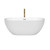 Wyndham WCOBT200060PCATPGD Brooklyn 60 Inch Freestanding Bathtub in White with Polished Chrome Trim and Floor Mounted Faucet in Brushed Gold