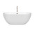 Wyndham WCOBT200060ATP11BN Brooklyn 60 Inch Freestanding Bathtub in White with Floor Mounted Faucet, Drain and Overflow Trim in Brushed Nickel