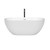 Wyndham WCOBT200060SWATPBK Brooklyn 60 Inch Freestanding Bathtub in White with Shiny White Trim and Floor Mounted Faucet in Matte Black