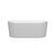 Wyndham WCBTE301159MWBNTRIM Ursula 59 Inch Freestanding Bathtub in Matte White with Brushed Nickel Drain and Overflow Trim