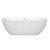 Wyndham WCOBT200067SWTRIM Brooklyn 67 Inch Freestanding Bathtub in White with Shiny White Drain and Overflow Trim