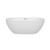 Wyndham WCBTK156163 Juno 63 Inch Freestanding Bathtub in White with Polished Chrome Drain and Overflow Trim