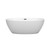Wyndham WCBTE306163MWMBTRIM Juno 63 Inch Freestanding Bathtub in Matte White with Matte Black Drain and Overflow Trim