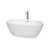 Wyndham WCBTK156159ATP11BN Juno 59 Inch Freestanding Bathtub in White with Floor Mounted Faucet, Drain and Overflow Trim in Brushed Nickel