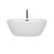 Wyndham WCBTK156159MBATPBK Juno 59 Inch Freestanding Bathtub in White with Floor Mounted Faucet, Drain and Overflow Trim in Matte Black