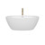 Wyndham WCBTK156159SWATPGD Juno 59 Inch Freestanding Bathtub in White with Shiny White Trim and Floor Mounted Faucet in Brushed Gold