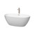 Wyndham WCBTE306159MWATP11BN Juno 59 Inch Freestanding Bathtub in Matte White with Floor Mounted Faucet, Drain and Overflow Trim in Brushed Nickel