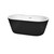 Wyndham WCOBT100360BK Mermaid 60 Inch Freestanding Bathtub in Black with White Interior with Polished Chrome Drain and Overflow Trim