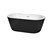 Wyndham WCOBT100360BKBNTRIM Mermaid 60 Inch Freestanding Bathtub in Black with White Interior with Brushed Nickel Drain and Overflow Trim