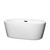 Wyndham WCOBT100360MBTRIM Mermaid 60 Inch Freestanding Bathtub in White with Matte Black Drain and Overflow Trim