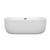 Wyndham WCOBT101367MBTRIM Juliette 67 Inch Freestanding Bathtub in White with Matte Black Drain and Overflow Trim