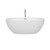 Wyndham WCBTK156163ATP11PC Juno 63 Inch Freestanding Bathtub in White with Floor Mounted Faucet, Drain and Overflow Trim in Polished Chrome
