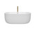Wyndham WCOBT101360PCATPGD Juliette 60 Inch Freestanding Bathtub in White with Polished Chrome Trim and Floor Mounted Faucet in Brushed Gold