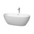 Wyndham WCBTE306163MWATP11PC Juno 63 Inch Freestanding Bathtub in Matte White with Floor Mounted Faucet, Drain and Overflow Trim in Polished Chrome