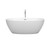Wyndham WCBTE306163MWATP11PC Juno 63 Inch Freestanding Bathtub in Matte White with Floor Mounted Faucet, Drain and Overflow Trim in Polished Chrome