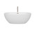Wyndham WCBTK156163ATP11BN Juno 63 Inch Freestanding Bathtub in White with Floor Mounted Faucet, Drain and Overflow Trim in Brushed Nickel